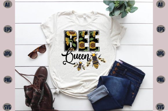 Bee Queen Sublimation Graphics for T-Shirt Designs
