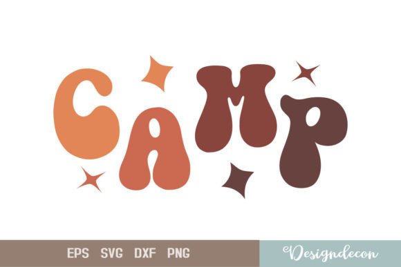 Camp Retro Wavy SVG: Graphics for Print Templates