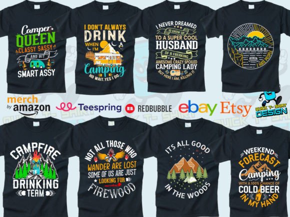 Camping Funny T Shirt Design: Graphics & Print Templates
