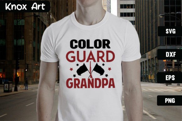 Color Guard Grandpa SVG Cut File: Graphics for T-Shirt Designs