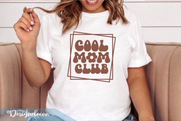 Cool Mom Club Retro Wavy SVG: Graphics & Print Templates