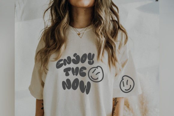 Enjoy the Now Smiley Face SVG Graffiti: Graphics for T-Shirt Designs