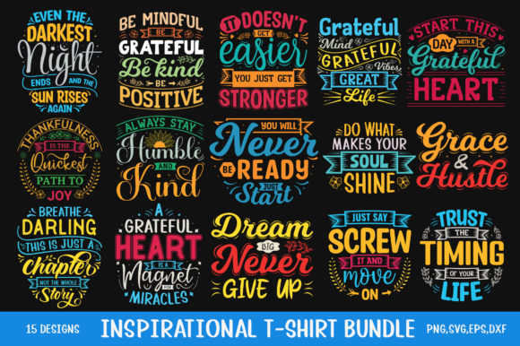 Inspirational T-Shirt Designs Graphics Bundle
