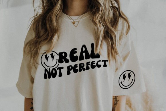 Real Not Perfect Smiley Face Retro SVG Graphics for T-Shirt Designs