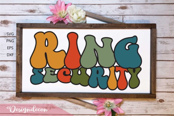 Ring Security Retro Wavy SVG: Graphics for Print Templates