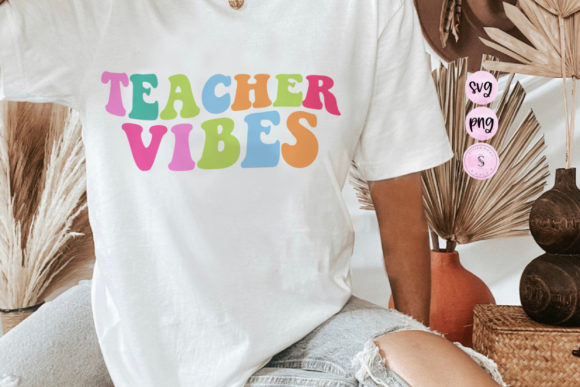 Teacher Vibes Retro Teacher Graphics & Illustrations